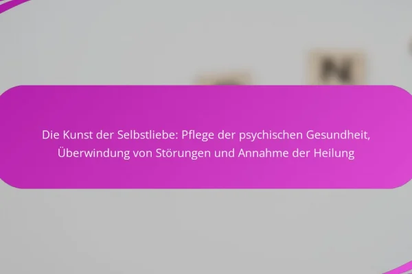 Die Kunst der Selbstliebe: Pflege der psychischen Gesundheit, Überwindung von Störungen und Annahme der Heilung