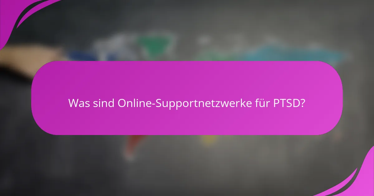 Was sind Online-Supportnetzwerke für PTSD?