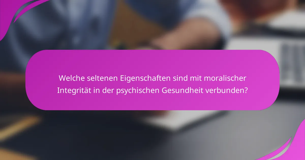 Welche seltenen Eigenschaften sind mit moralischer Integrität in der psychischen Gesundheit verbunden?
